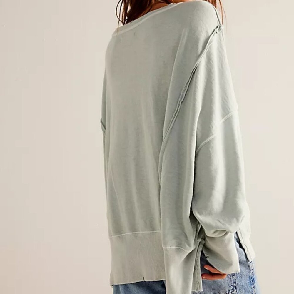 NWT Free People We The Free Camden Sweatshirt Color Seaglass - Picture 3 of 4